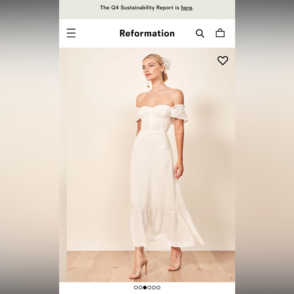 Reformation Butterfly Midi dress (cream)
